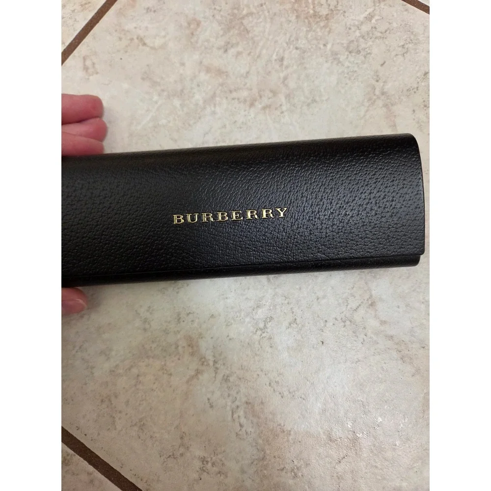 Burberry‎ Black Pebbled Leather Sunglasses Case with Cleaning Cloth Hard Shell